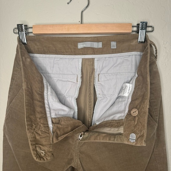 VINCE Corduroy Pants Chinos Ragweed Cords Cropped Tan Classic Size 4 - Picture 10 of 16